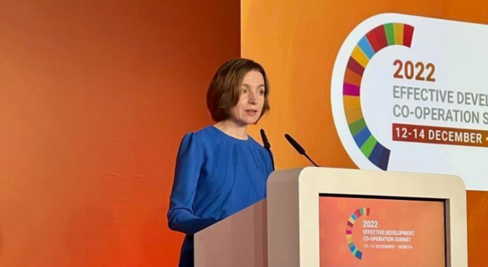 La Geneva, Maia Sandu a îndemnat partenerii de dezvoltare să sprijine în continuare statele care urmează un parcurs democratic